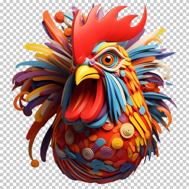 PSD un coq en 3d isolé sur un fond transparent