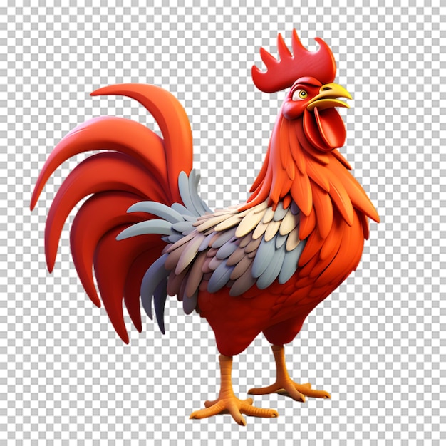 PSD un coq en 3d isolé sur un fond transparent