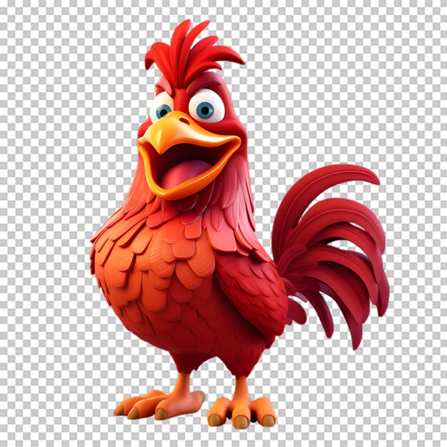 PSD un coq en 3d isolé sur un fond transparent