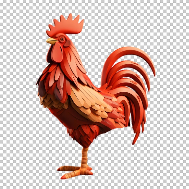 Un Coq En 3d Isolé Sur Un Fond Transparent