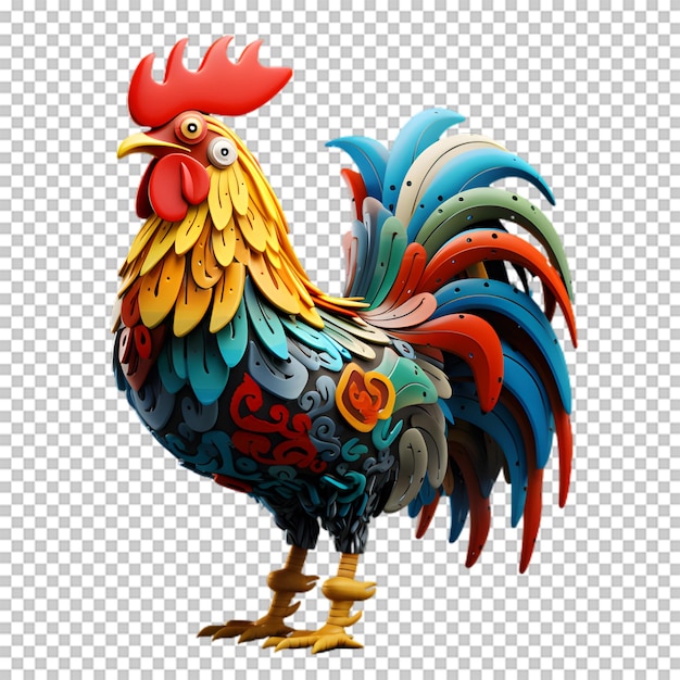 Un Coq En 3d Isolé Sur Un Fond Transparent