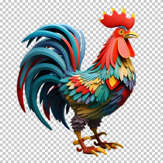 PSD un coq en 3d isolé sur un fond transparent