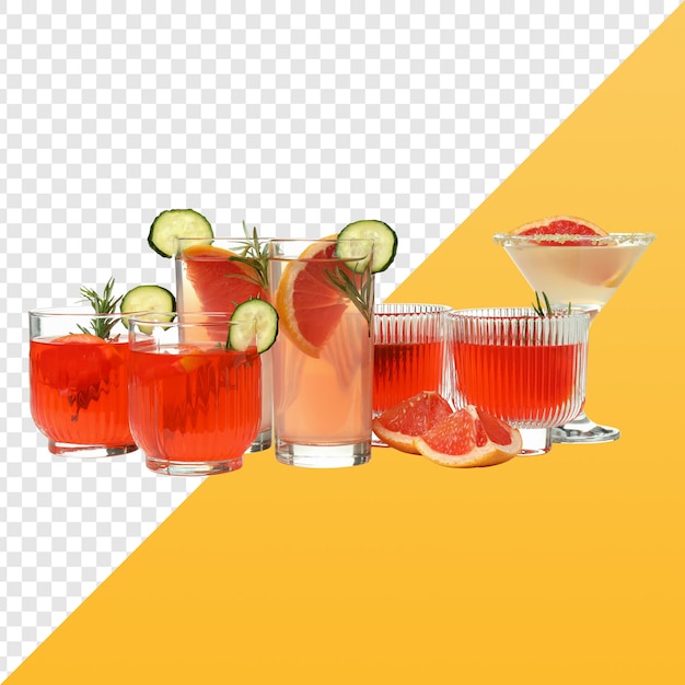 Coquetéis refrescantes de cítricos
