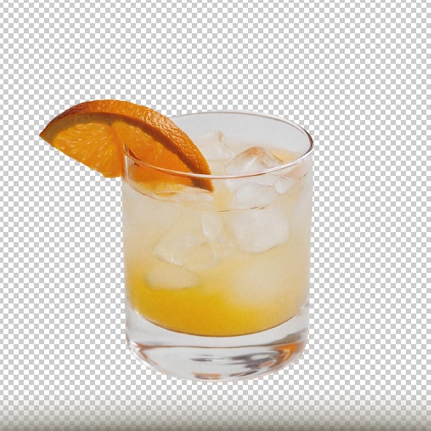 Coquetel com laranja isolada em fundo transparente
