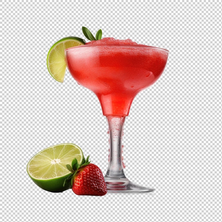 PSD coquetel daiquiri de morango isolado em fundo transparente generative ai
