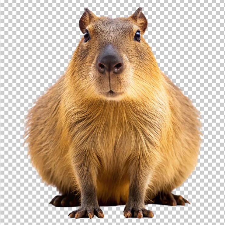 PSD coquette capybara en un fondo transparente