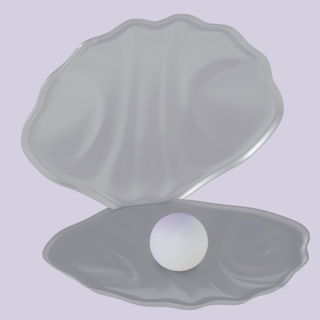 Coquillage Rendu 3d Psd Avec Perle