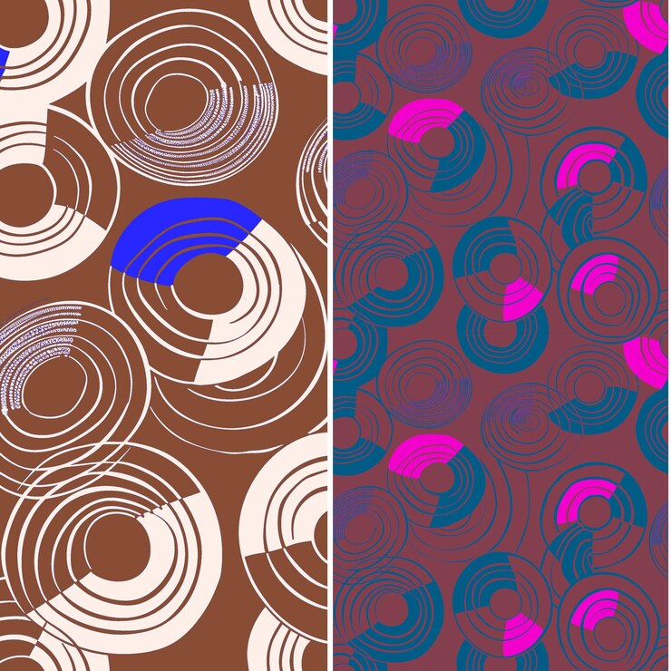 PSD coquille avec silhouette en spirale disposée dans un motif harmonieux designes vectoriels de motifs naturels