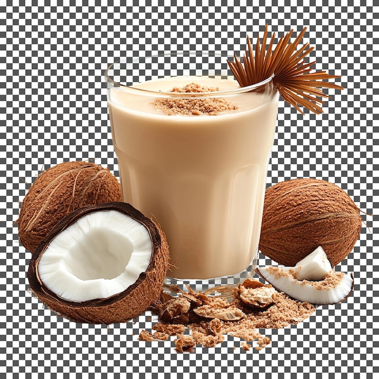 PSD coquito puerto rico fresco aislado en un fondo transparente