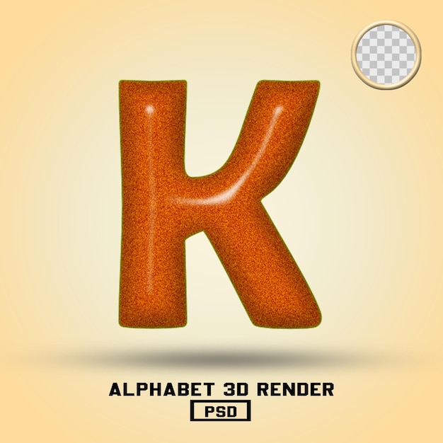 Cor de ruído laranja do alfabeto render 3d