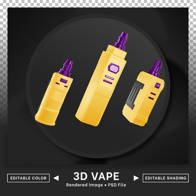 Cor editável do pacote de ícones vape 3d