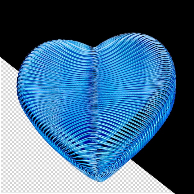 PSD coração 3d de gelo azul com nervuras