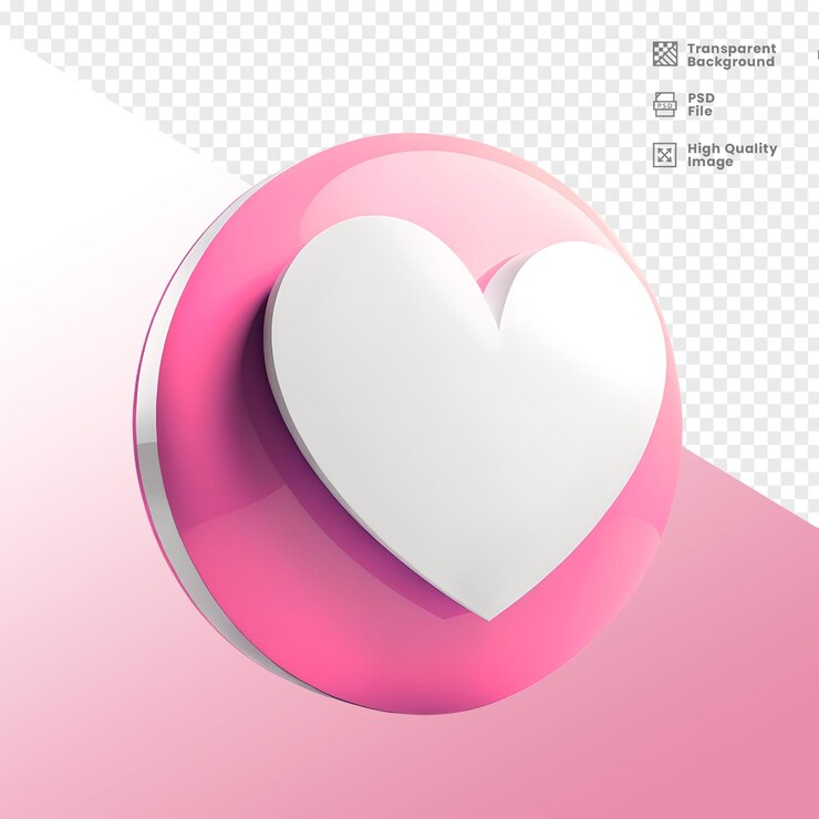 PSD coracao 3d elemento para composicao 3d elemento del corazón para la composición