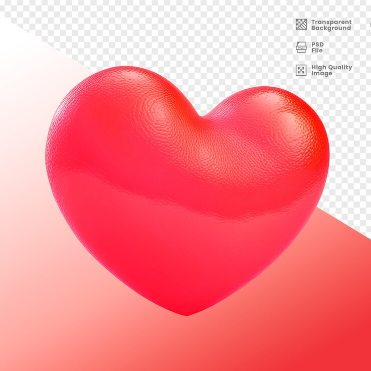 PSD coracao 3d elemento para composicao 3d elemento del corazón para la composición