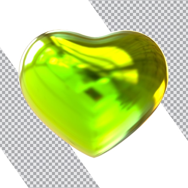 Coração 3d renderizar fundo transparente