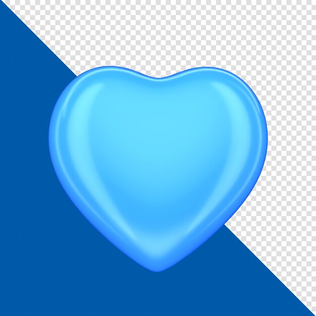 coração azul renderização em 3d de novembro para composição de marketing