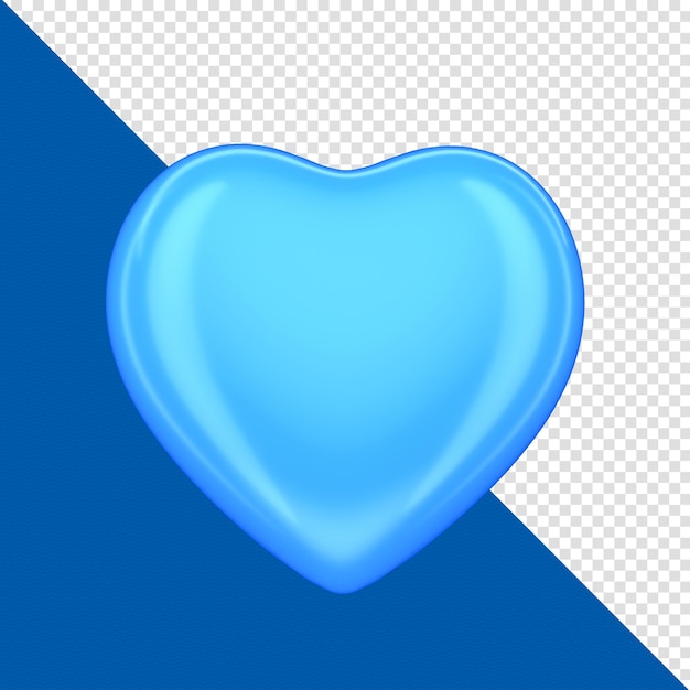 Coração azul renderização em 3d de novembro