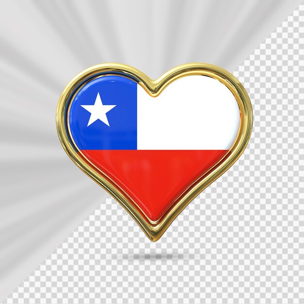 Coração bandeira chile