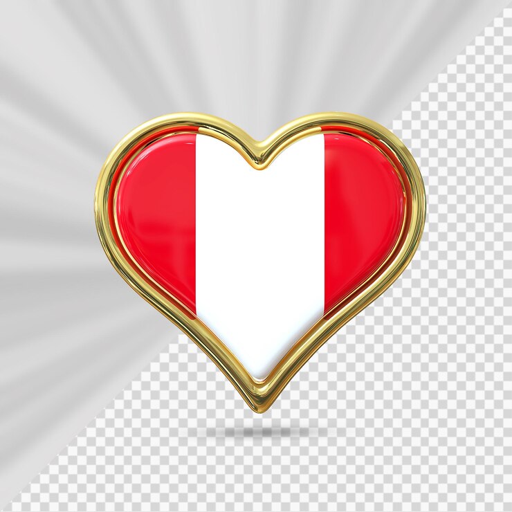 PSD coração bandeira peru
