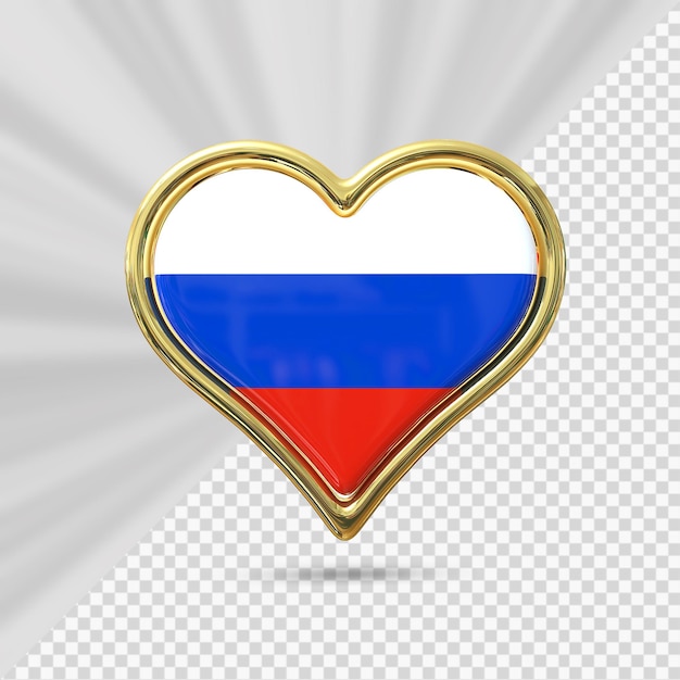 Coração bandeira rússia