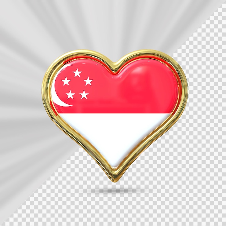 PSD coração bandeira singapura