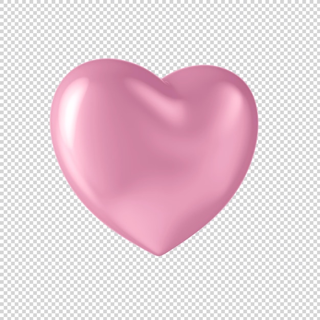 coração brilhante rosa 3d