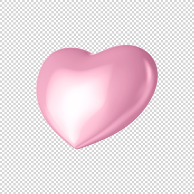 coração brilhante rosa 3d