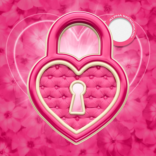 coracao cadeado rosa y beige