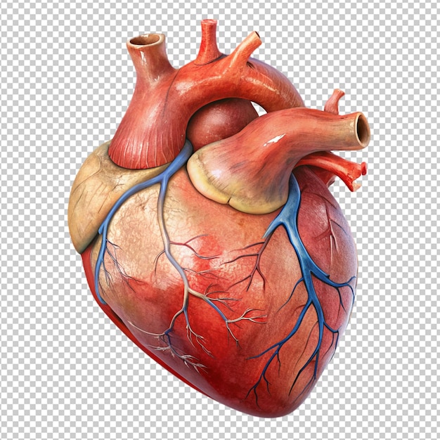 PSD coração humano em fundo transparente