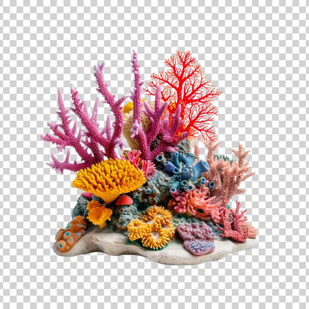 PSD un corail coloré et un corail sont disposés en cercle
