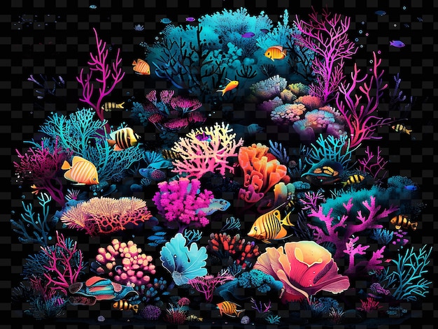 PSD un corail coloré avec les mots 