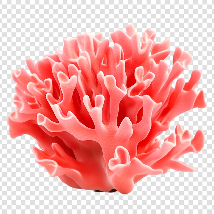 PSD le corail rose sur un fond transparent