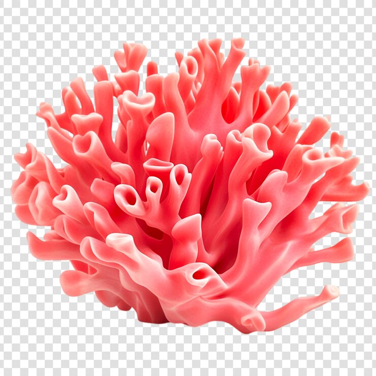 PSD le corail rose sur un fond transparent