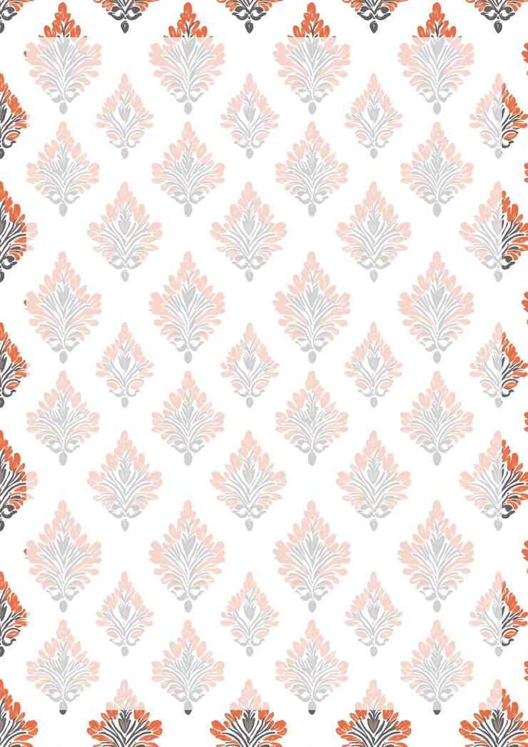 PSD coral and gray damask wallpaper