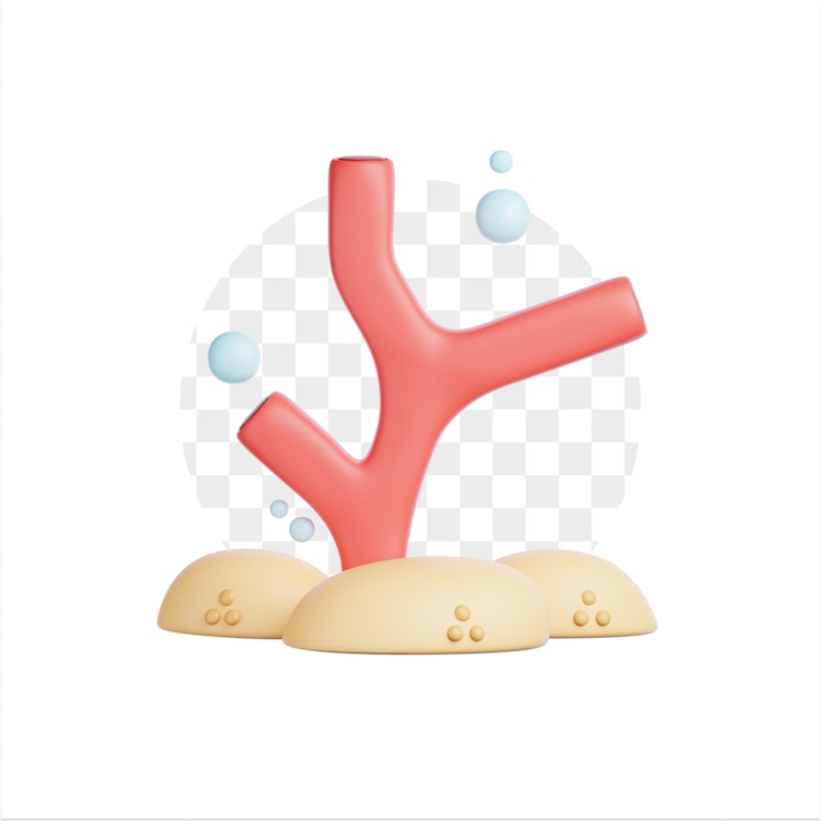 PSD coral plant ocean 3d illustration