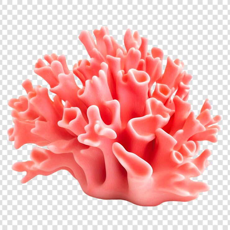 PSD coral rosa sobre um fundo transparente