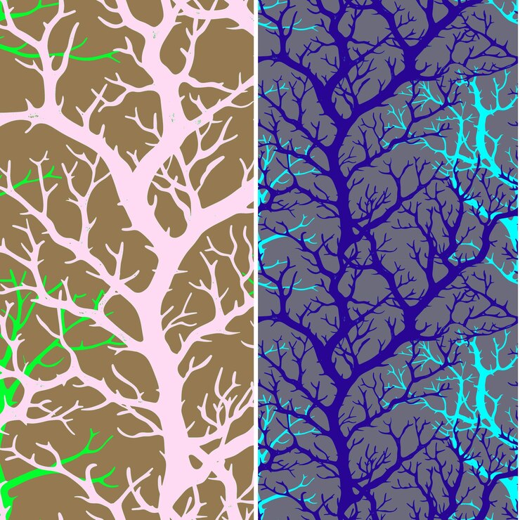 PSD coral con silueta de ramificación orgánico mínimo gráfico desi diseño vectorial de patrones de la naturaleza