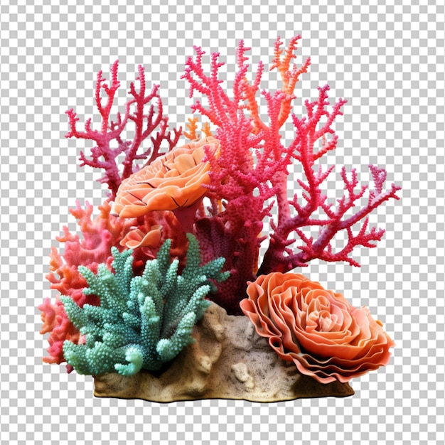 PSD corals isolés sur fond transparent sur fond blanc