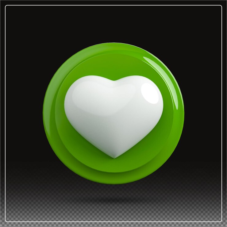 PSD corazón 3d 3d como amor 3d