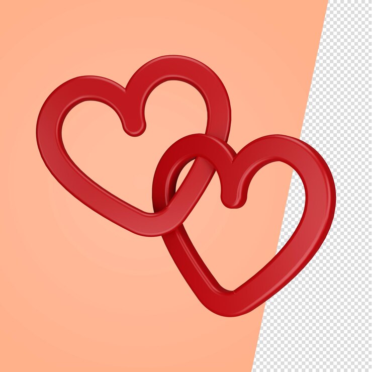 PSD corazón de 3d para la composición