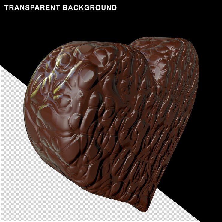 PSD corazón 3d hecho de chocolate