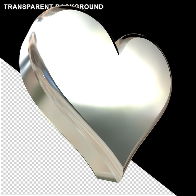 Corazón 3d hecho de plata