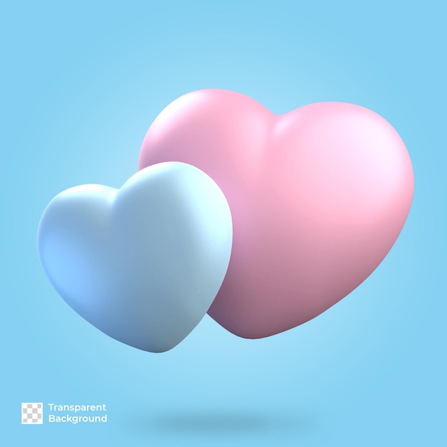 Corazón 3d icono render aislado