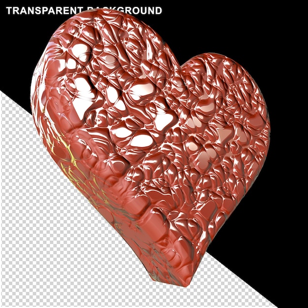 PSD corazón 3d en rojo