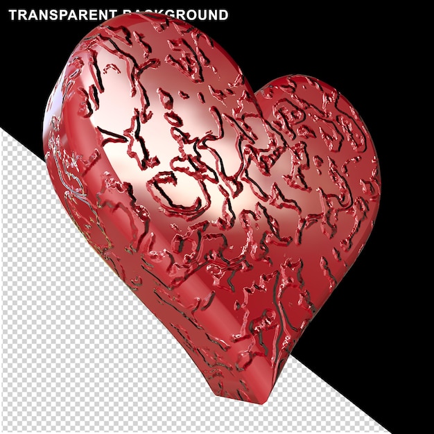 PSD corazón 3d en rojo