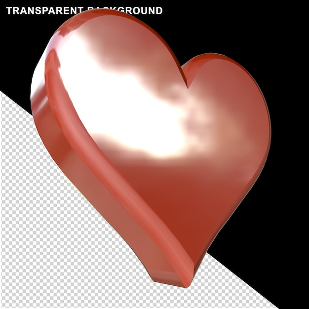 PSD corazón 3d en rojo