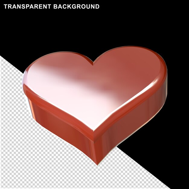 corazón 3D en rojo