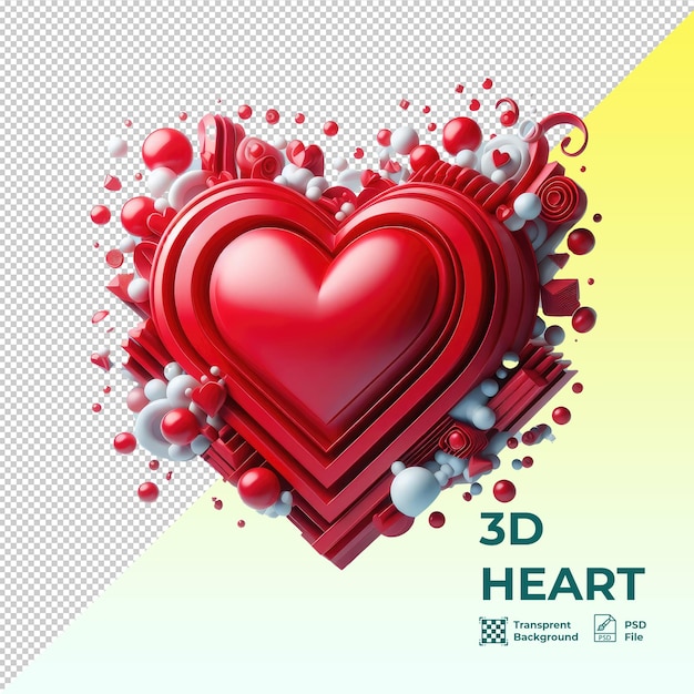 PSD el corazón en 3d