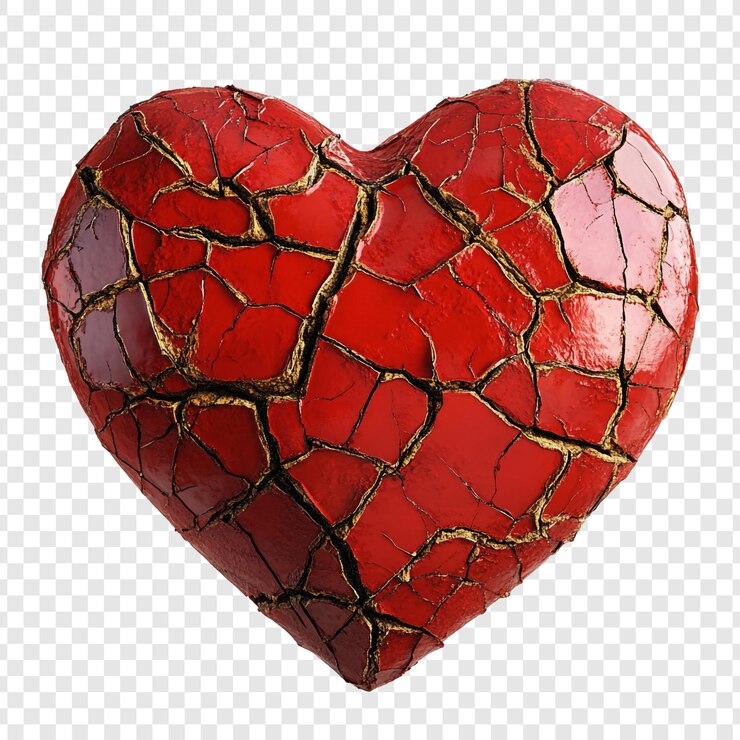 PSD el corazón agrietado en 3d