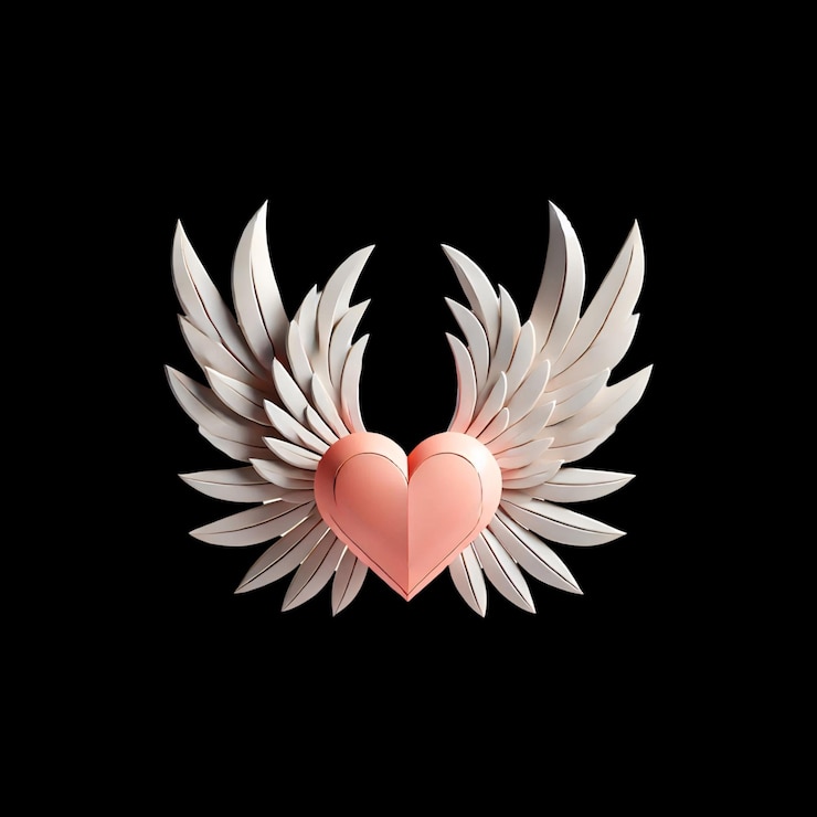 PSD corazón con alas